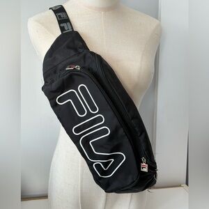 Fila Black Belt Bag with White Logo